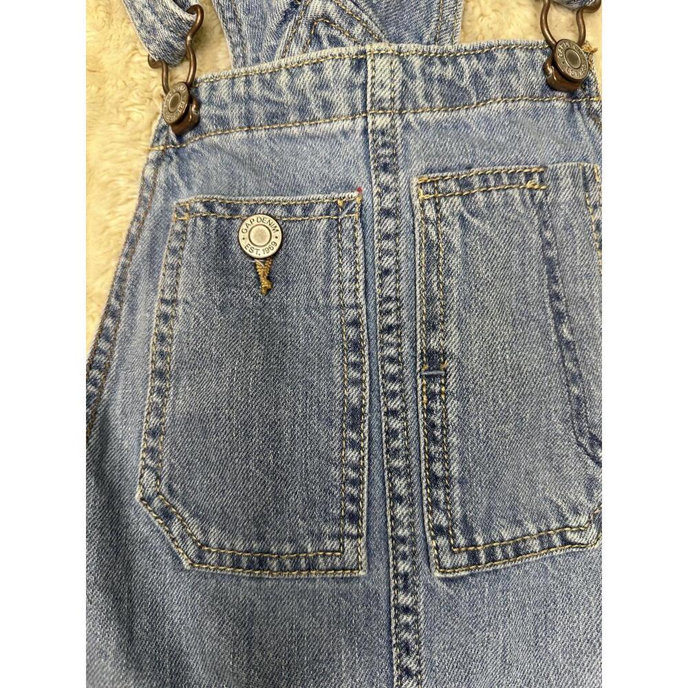 GAP Kids distressed denim cuffed short overalls/shortalls Size Large (10-11) - Picture 10 of 11